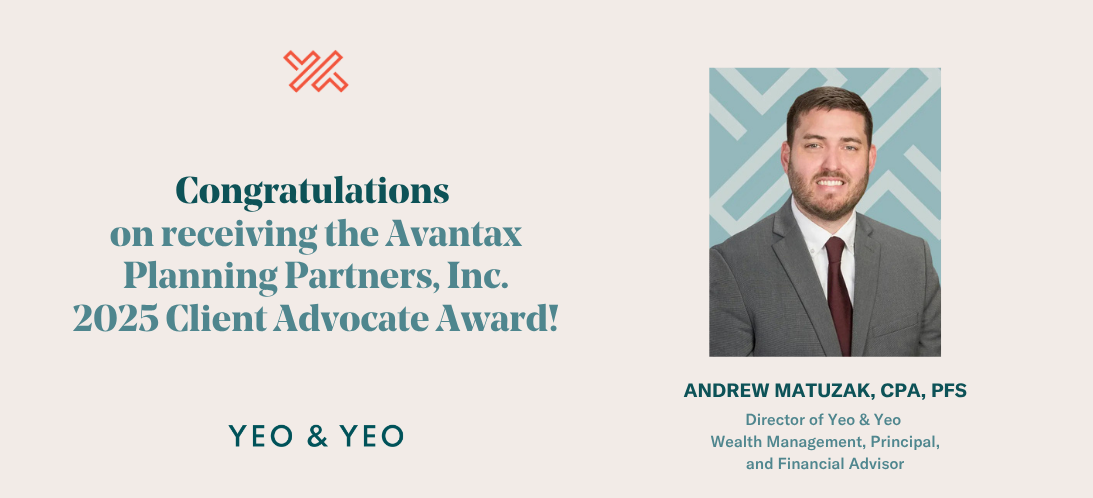 Andrew Matuzak Receives Client Advocate Award from Avantax Planning Partners
