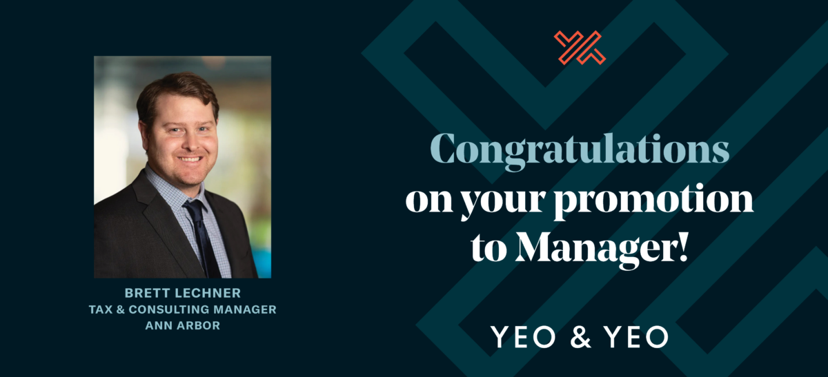Yeo & Yeo Promotes Brett Lechner to Manager