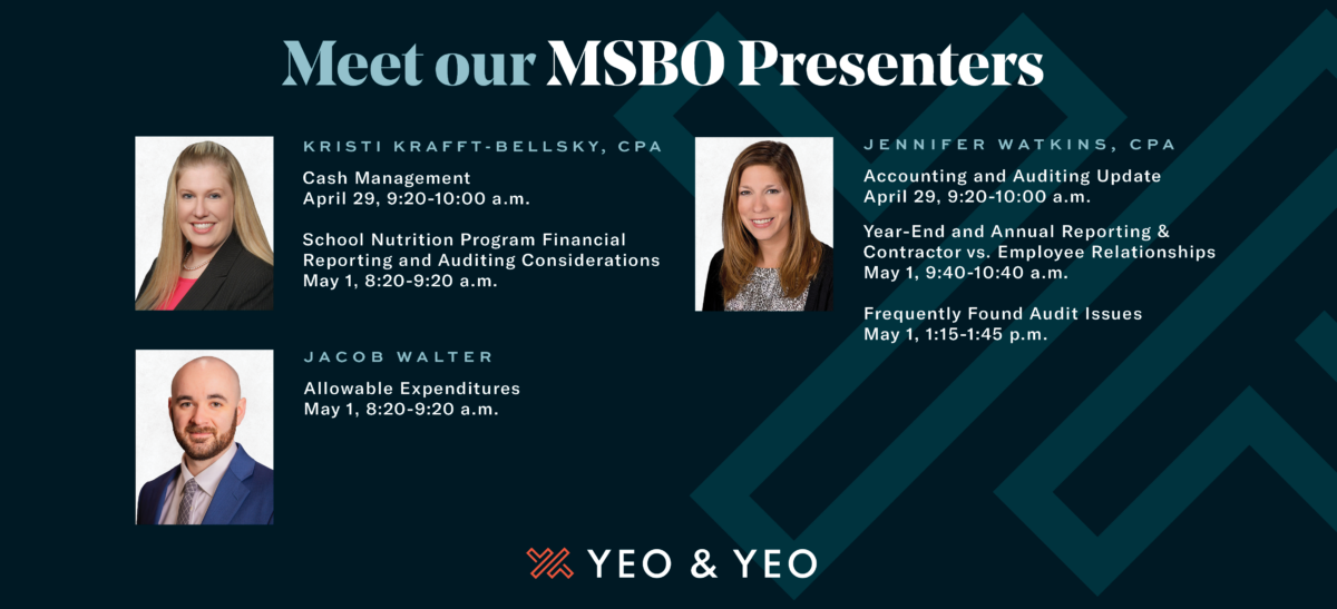 Yeo & Yeo to Present at Michigan School Business Officials Conference